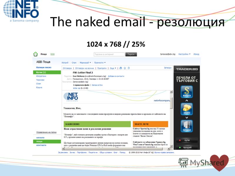 1024 х 768 // 25% The naked email - резолюция