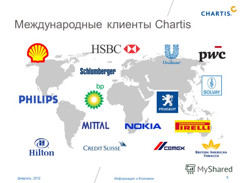 Информация о Компании 8 Международные клиенты Chartis февраль, 2012