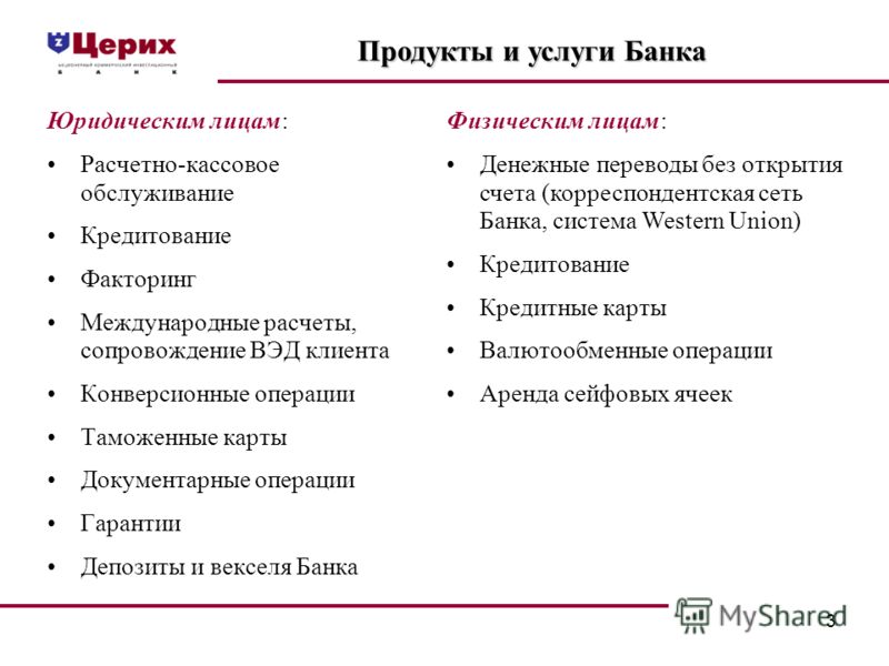 столь Банковские продукты для юридических лиц наблюдает