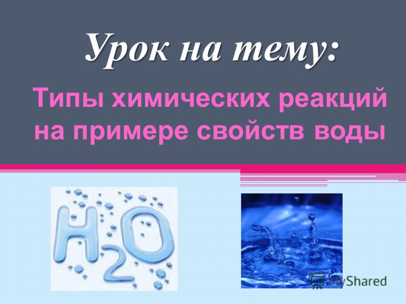 Типы химических реакций на примере свойств воды