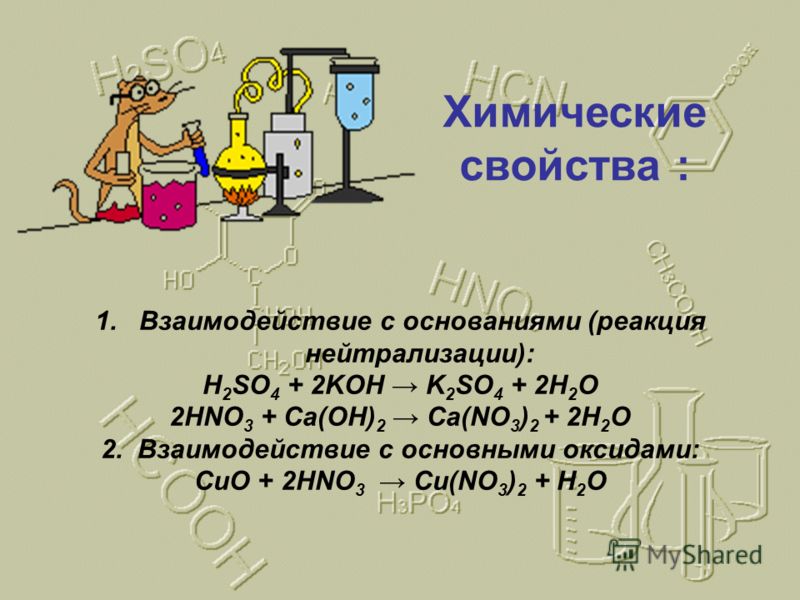 Физические свойства Кислоты - бесцветные жидкости (HCI,H 2 SO 4,HNO 3 ), твёрдые вещества (H 3 PO 4,HPO 3,H 3 BO 3 ), кислые на вкус, почти все растворимые в воде, кроме некоторых (H 2 SiO 3 ).