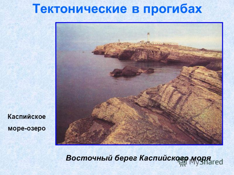 Тектонические в прогибах Каспийское море-озеро Восточный берег Каспийского моря