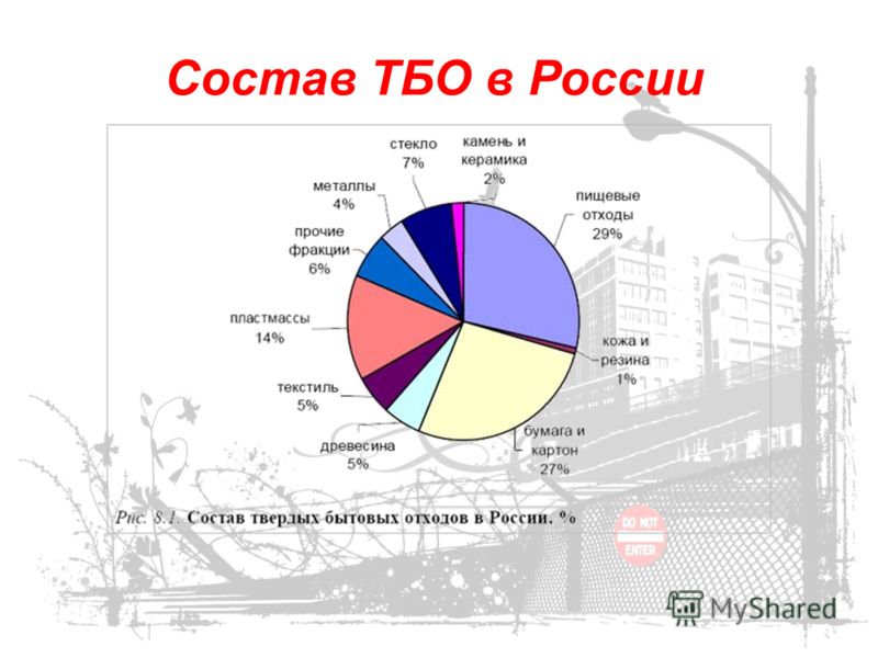 Структура твердых бытовых отходов Структура твердых бытовых отходов