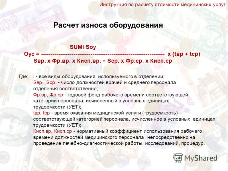 Инструкция по расчёту стоимости медицинской услуги