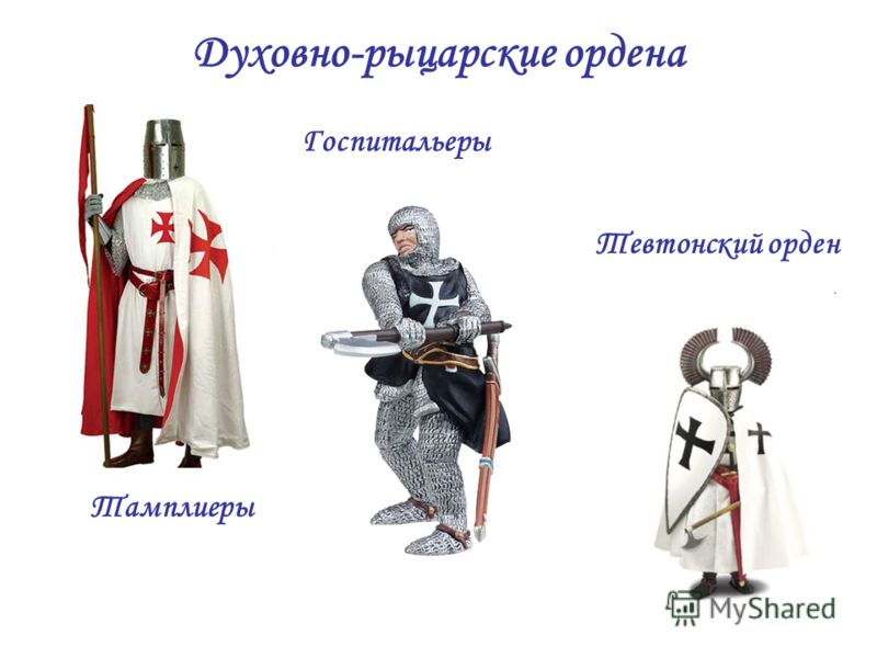 Духовно-рыцарские ордена Тамплиеры Госпитальеры Тевтонский орден