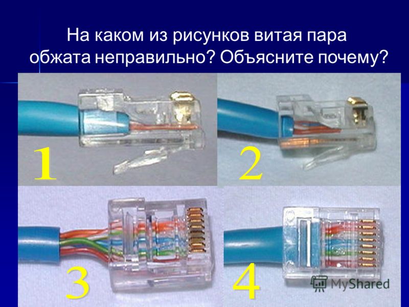 Фото как правильно обжать витую пару Обжим витой пары презентация