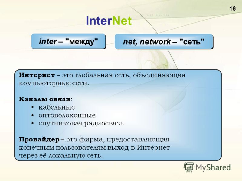 16 InterNet inter – 
