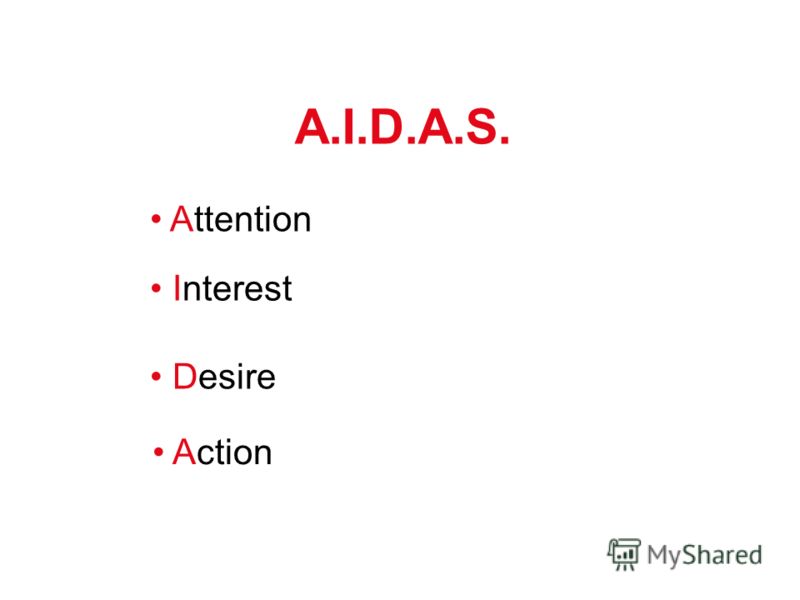 A.I.D.A.S. Attention Interest Desire Action