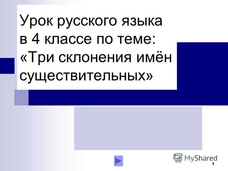 Скачать презентации 4 класс склонение существительных