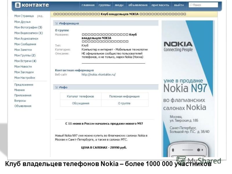 Клуб владельцев телефонов Nokia – более 1000 000 участников