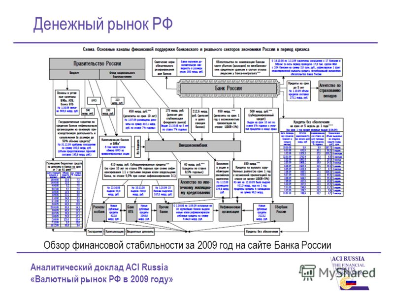 Аналитический доклад ACI Russia «Валютный рынок РФ в 2009 году» Денежный рынок РФ Обзор финансовой стабильности за 2009 год на сайте Банка России