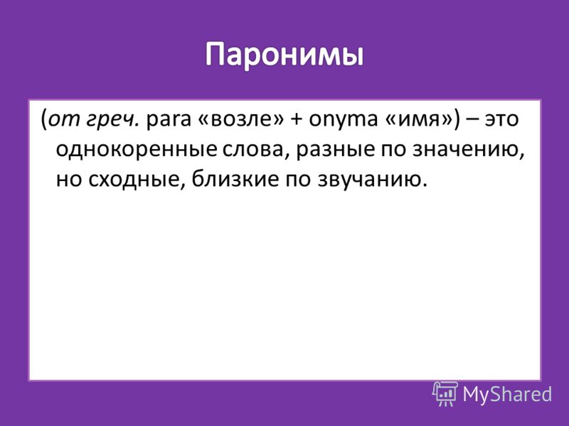 Презентация слова сходные по звучанию 3 класс