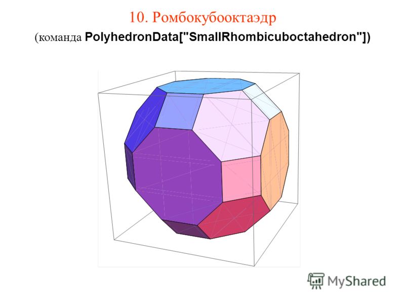 10. Ромбокубооктаэдр (команда PolyhedronData[SmallRhombicuboctahedron])