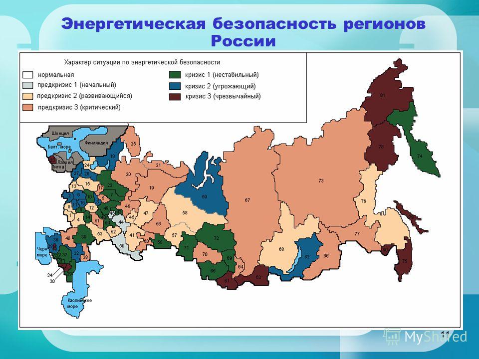 11 Энергетическая безопасность регионов России