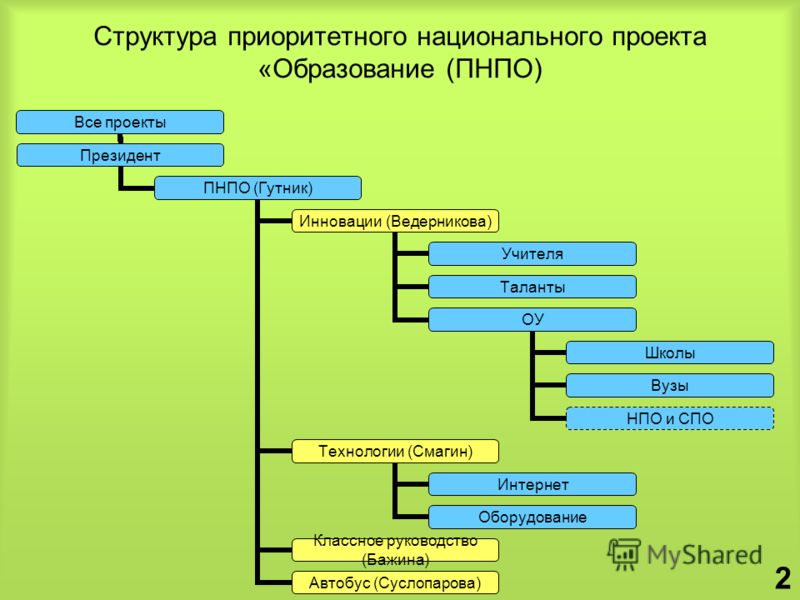 К приоритетным национальным проектам относятся