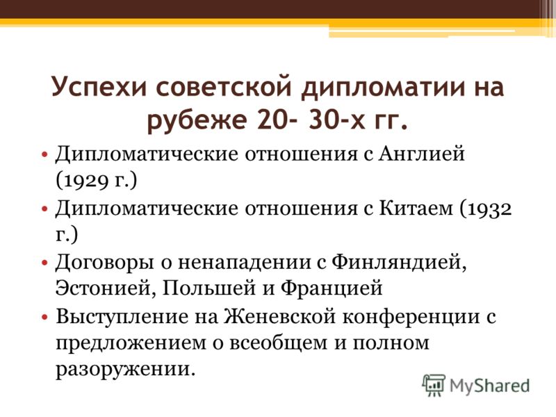 Доклад по теме Внешняя политика России в 30-е годы