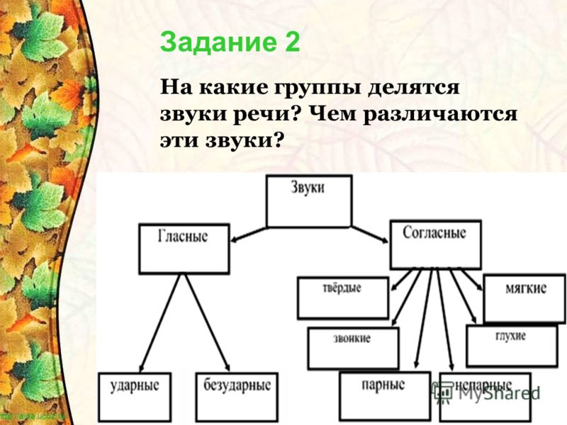 Схема звуков русского языка 1 класс таблица