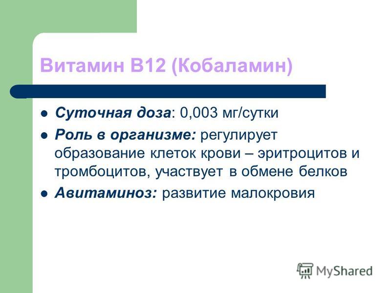 кобаламин инструкция по применению