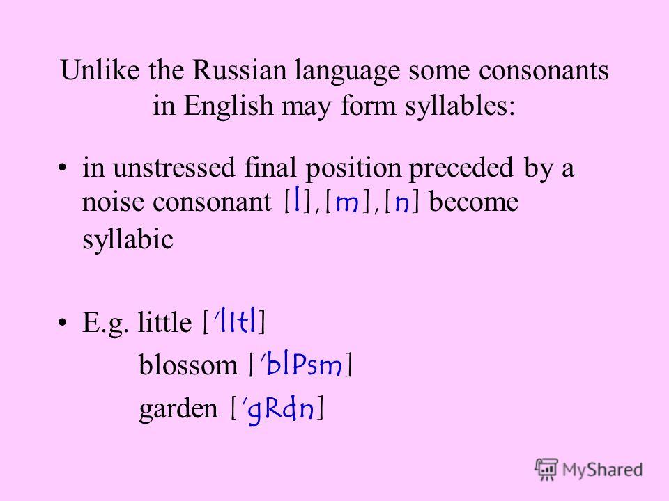 In Russian The Russian Syllable 98