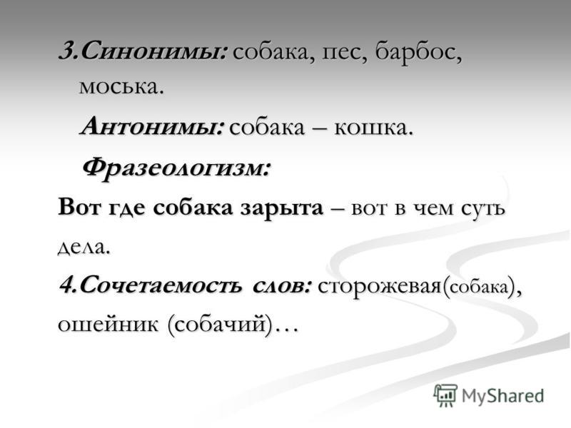 Как можно заменить слово собака