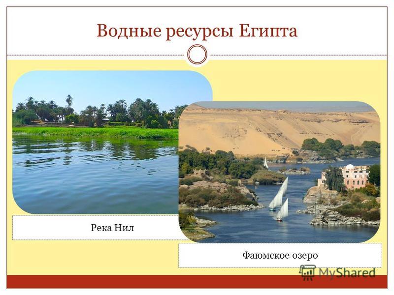Водные ресурсы Египта Река Нил Фаюмское озеро