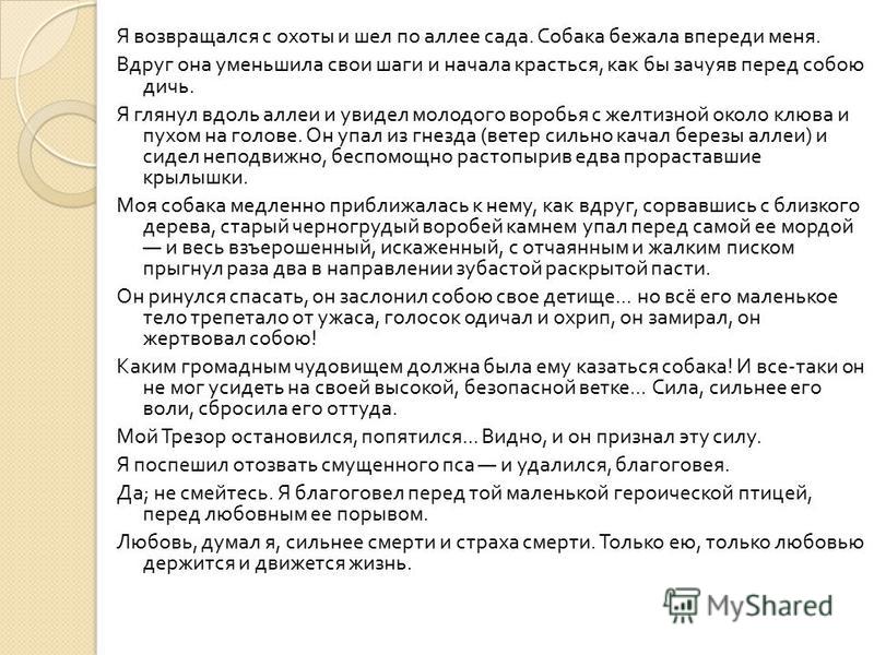 Изложение по развитие речи 6 класс воробей