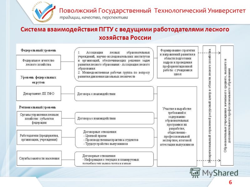 Система взаимодействия ПГТУ с ведущими работодателями лесного хозяйства России 6