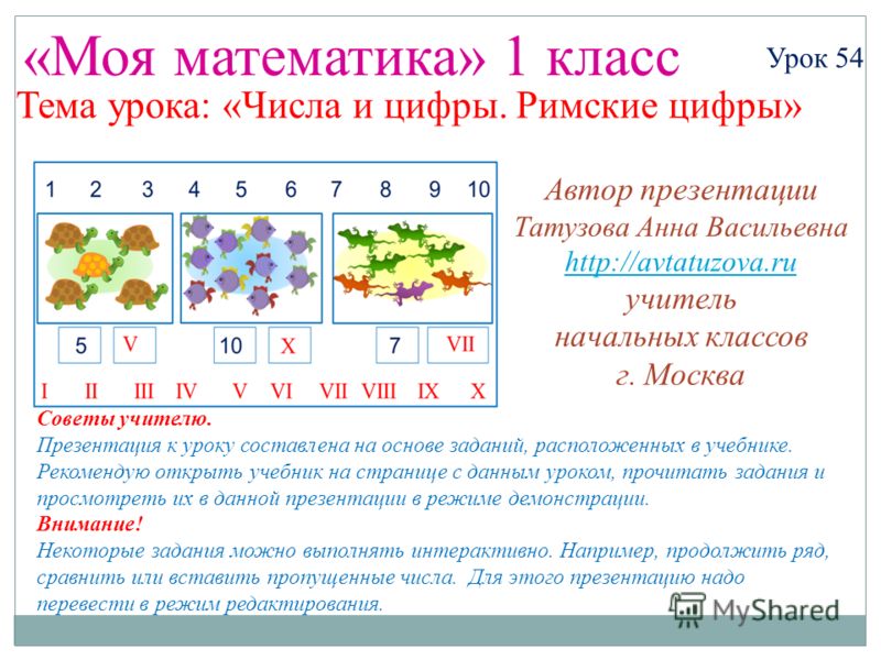 Презентация римские цифры 1 класс