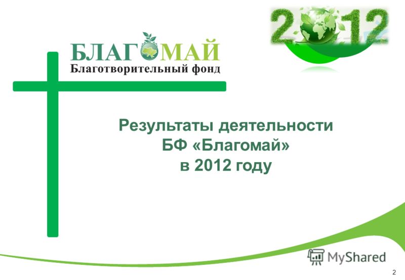2 Результаты деятельности БФ «Благомай» в 2012 году