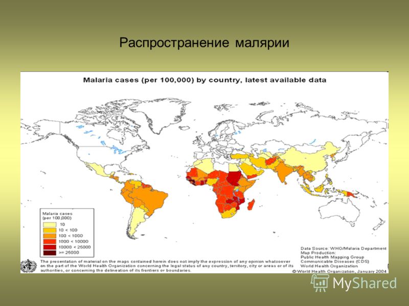 Распространение малярии