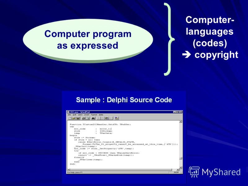 Computer program as expressed Computer- languages (codes) copyright