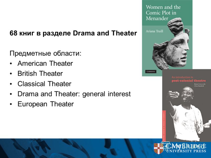 68 книг в разделе Drama and Theater Предметные области: American Theater British Theater Classical Theater Drama and Theater: general interest European Theater