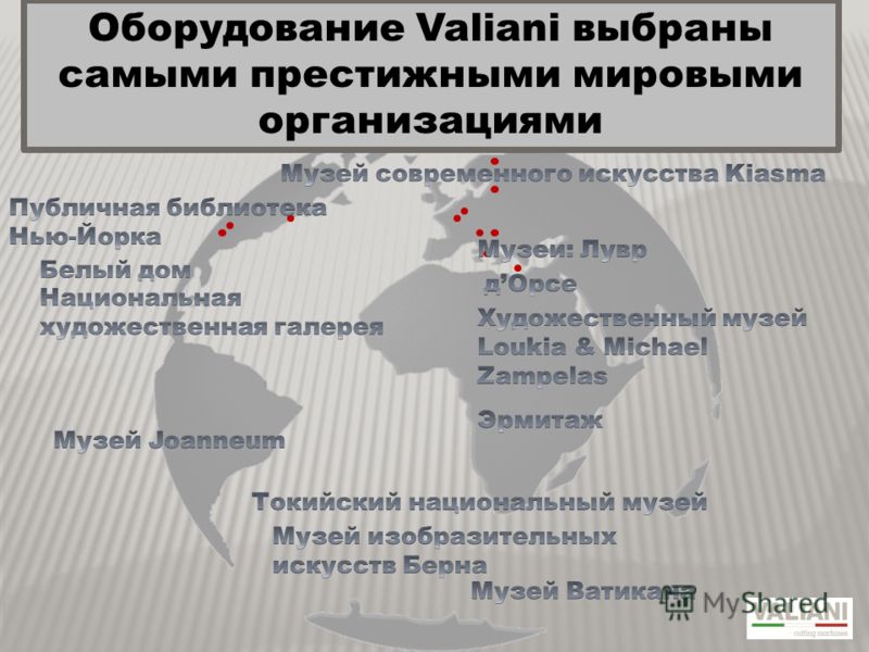 Оборудование Valiani выбраны самыми престижными мировыми организациями