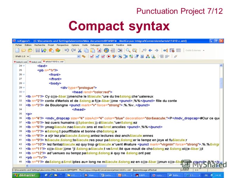 Compact syntax Punctuation Project 7/12