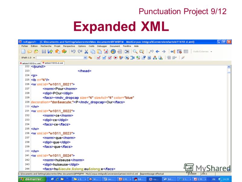 Expanded XML Punctuation Project 9/12