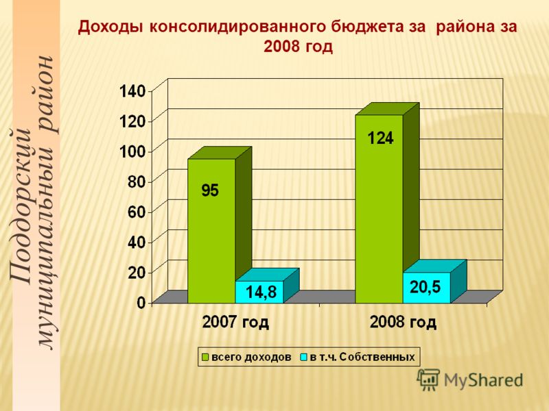 Поддорский муниципальный район Доходы консолидированного бюджета за района за 2008 год
