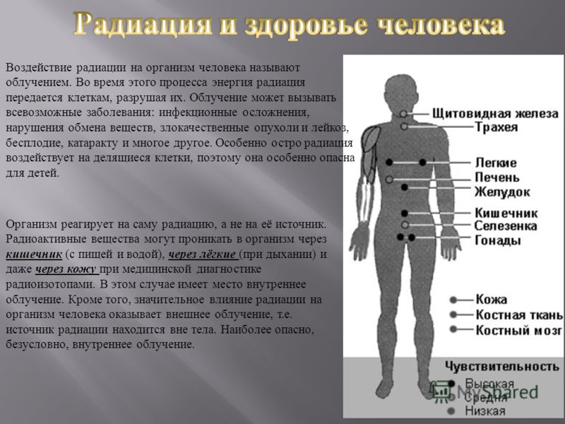 Доклад по теме Влияние радиации на человека