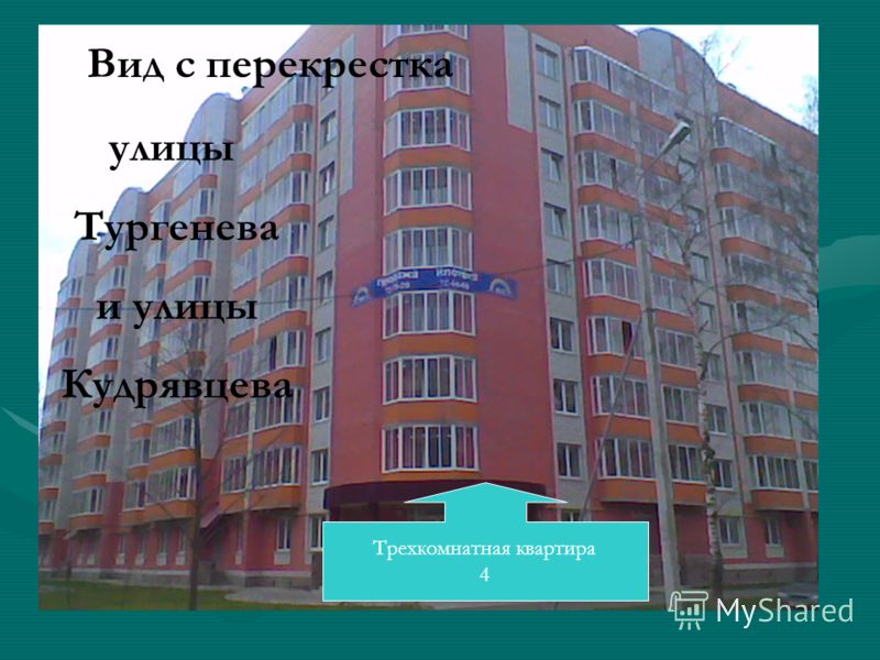 Трехкомнатная квартира 4 улицы Тургенева и улицы Кудрявцева Вид с перекрестка