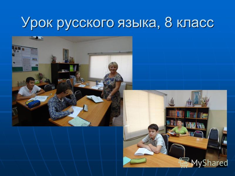 Урок русского языка, 8 класс