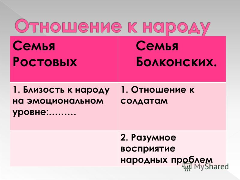 Мое отношение к семье болконских Мое отношение к семье болконских