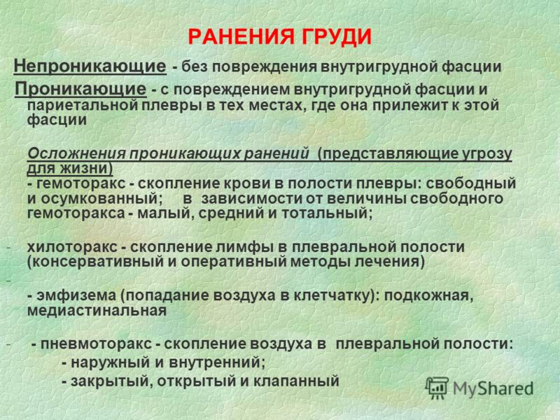 Взаимное расположение плевры и внутригрудной фасции значение