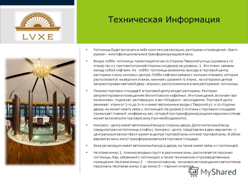 Описание Интерьера Гостиницы
