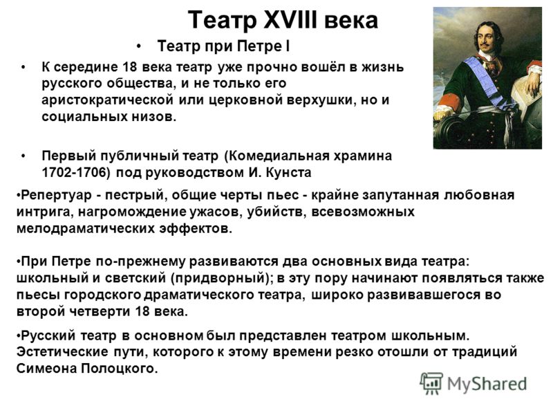 Реферат: Театр второй половины XVIII века Реферат: Театр второй половины XVIII века