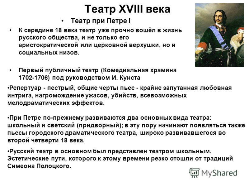 Реферат: Театр второй половины XVIII века