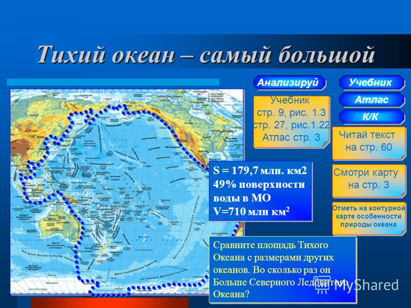 Готовая контурная карта тихого океана 7 класс