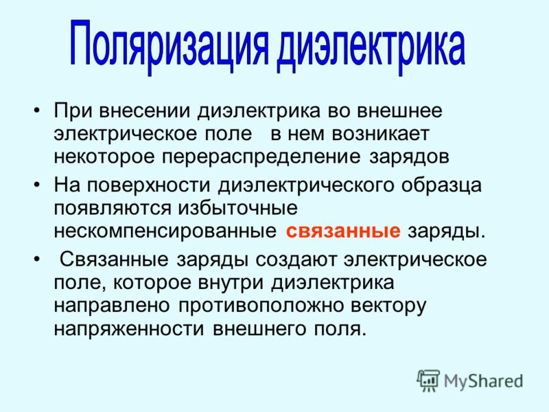 Связанный заряд возникает Связанный заряд возникает