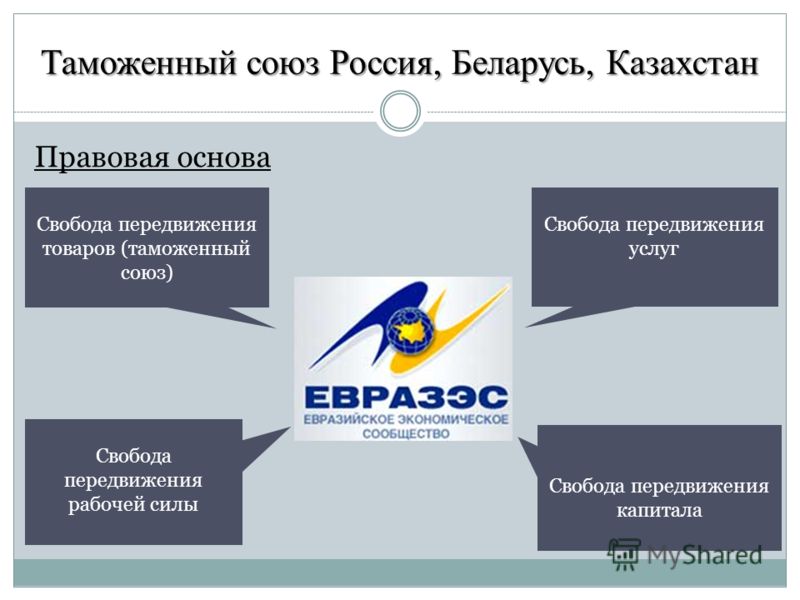 Реферат: Таможенный союз Российской Федерации, Казахстана и Белоруссии история и современность