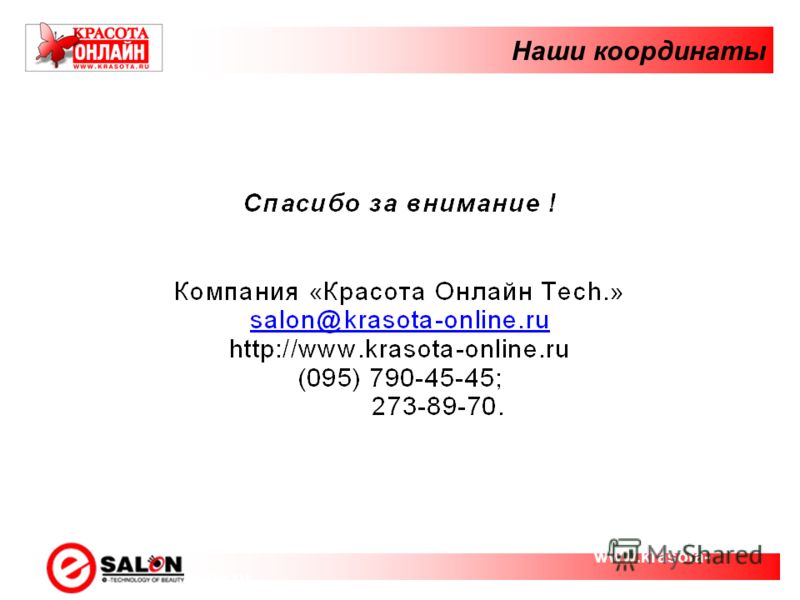 Наши координаты www.krasota- online.ru