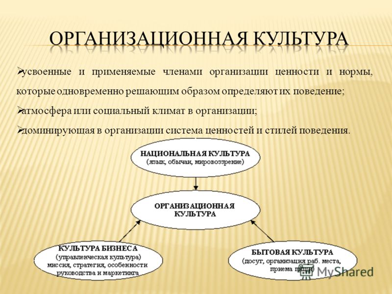 Реферат: Организационная культура сущность и место в управлении