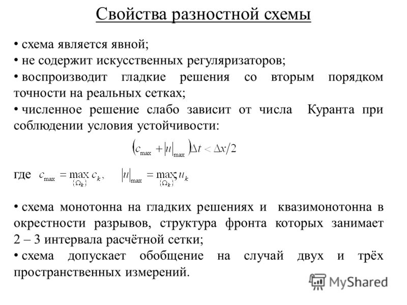 Решение явной разностной схемы Решение явной разностной схемы